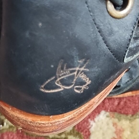 John Fluevog River Acre Black Leather Sandals 11 - Picture 13 of 13